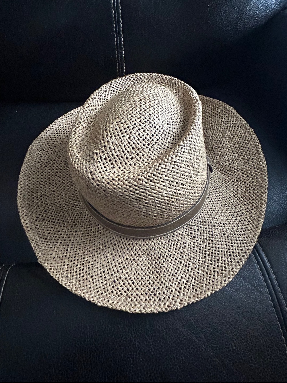 Sima International Natural Straw Fedora Hat with Contrast Band